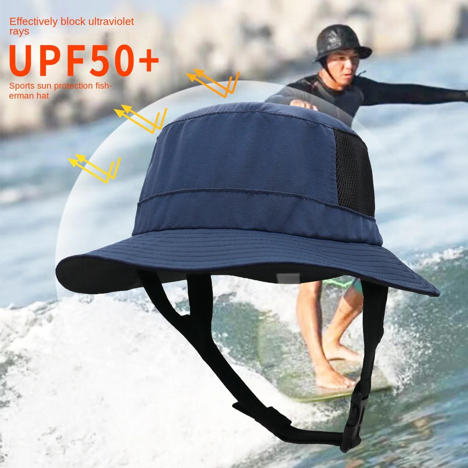 남녀공용 서핑 모자, 넓은 챙 썬 햇, 접이식 하이킹 낚시 모자, UPF50 + 서핑 자외선 차단 어부 모자